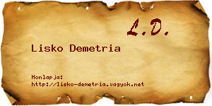 Lisko Demetria névjegykártya